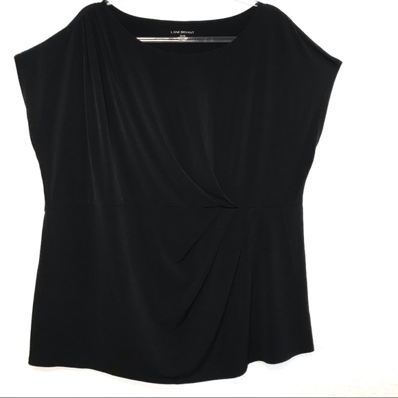 LANE BRYANT black ruched front blouse sz 26/28 - Picture 2 of 6